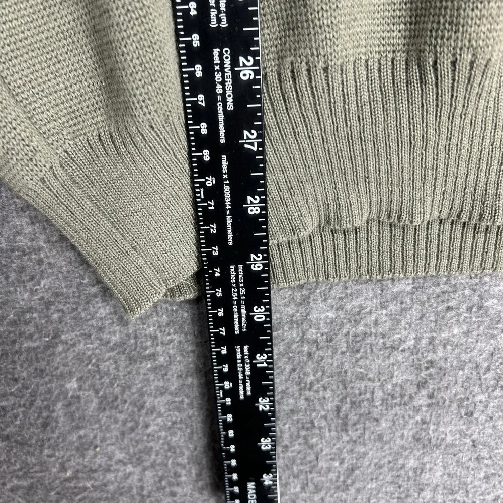 Barbour Sweater Mens XL Green V-neck D675 Fine Knit Pure New Wool Scotland - Picture 10 of 13